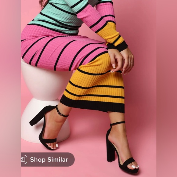 Size 7 WIDE - Fashion Nova - Your Biggest Fan Heels - Black - Picture 9 of 9